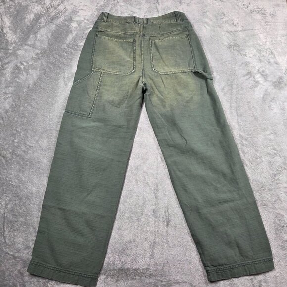 Free People Pants Womens 0 Army Green Distressed Straight Utility Ankle Boho - Picture 7 of 11